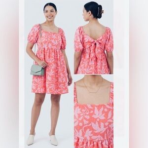 Time and Tru Coral Floral Mini Dress